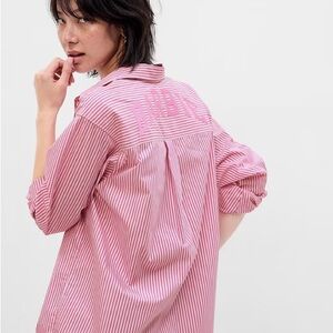 GAP BARBIE Pink Striped Women's Button Down Shirt